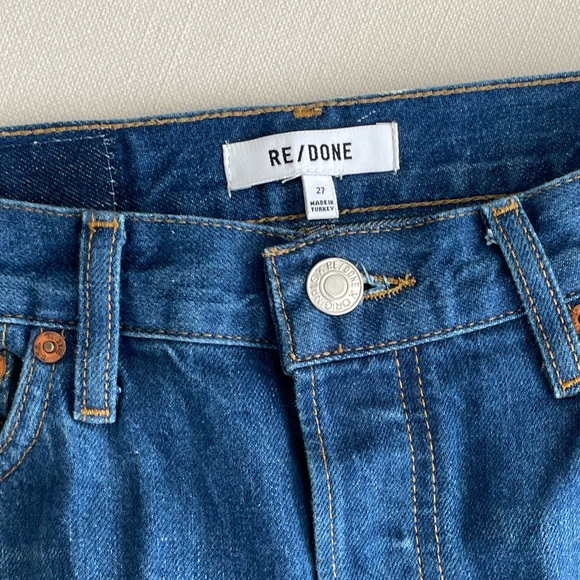 redone 90's high rise loose distressed straight leg jeans - Picture 3 of 8